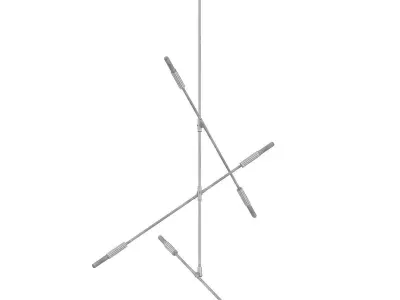 SORENTHIA 3 modern brass chandelier with four lights 3D model