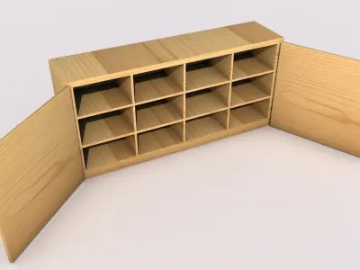 Closet wooden cabinet 3D model