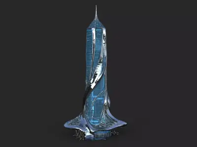 Futuristic Skyscraper High Detail 3D model