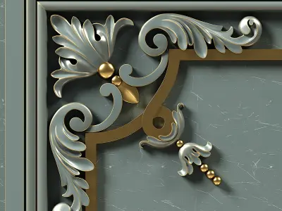 Wall Molding 20 Boiserie Classic Panels Low-poly 3D model