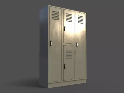 PBR School Gym Locker 05 - Pale Green Low-poly 3D model
