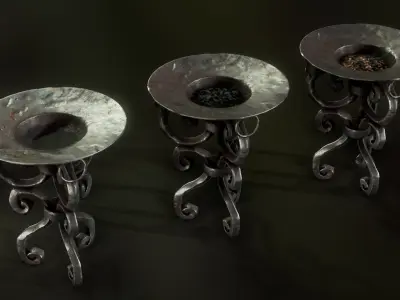 Brazier Low-poly 3D model