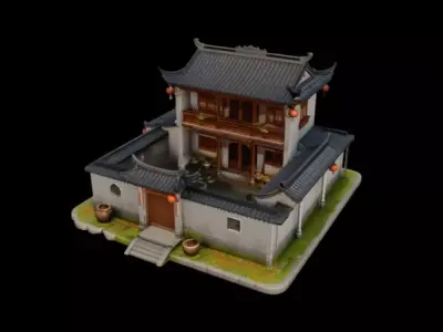 courtyard 3D model shop