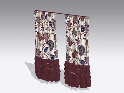 Curtain Low-poly 3D model