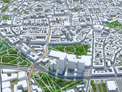 Poznan City Poland Low-poly 3D model