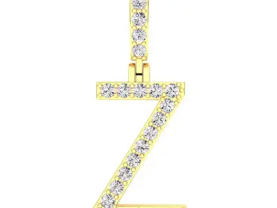 Alphabet Z-letter single row pendant 3D print model