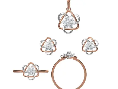 Light wt Ring Earrings Pendant set stl jcd 1-render details 3D print model 11