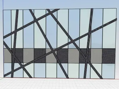 screen with curtain wall Free 3D model