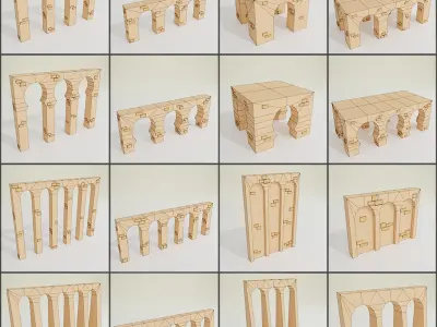 Arabic style set Low-poly 3D model