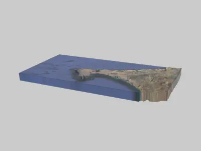 Pikine-Guediawaye City Low-poly 3D model