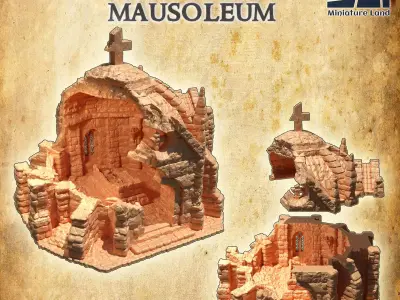 Ruined Mousoleum Tabletop Terrain 28 mm 3D print model