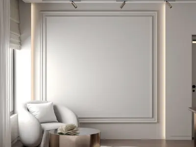 Stylish Offices in nude shades  3D model