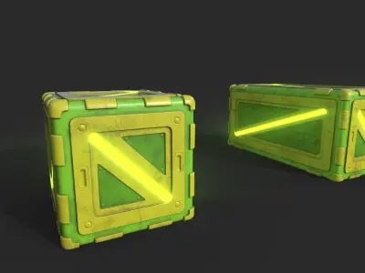 Sci-Fi Boxes Low-poly 3D model