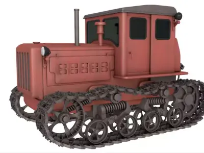 Soviet Crawler Tractor DT54 3D model