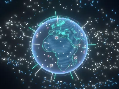 Animated Hologram Planet Earth No 3 With 50 Sci-Fi Music Tracks Low-poly 3D model