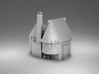 Vikings house with a stove 3D print model