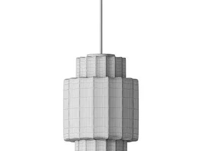 Antique Brass Tiered Opal White Glass Pendant Light D33 3D model