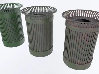 Rubbish Bin - Trash Can Low-poly 3D model