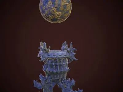 statue magic ball Low-poly 3D model