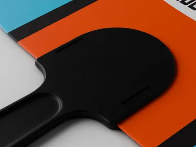 Plastic hand fan Low-poly 3D model