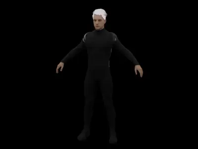 Sci-fi male character low-poly 3D model