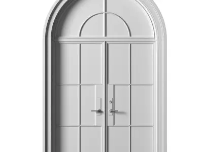 Entrance street arched Doors in Art Deco style 3D model