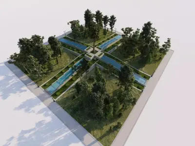 public park-Private Park Landscape 3D model