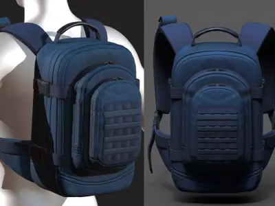 Backpack Camping Generic bag baggage  Low-poly 3D model