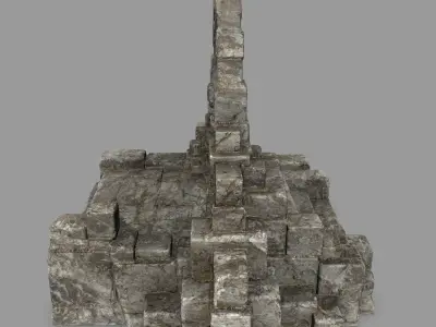 gate 1 stone arch Low-poly 3D model