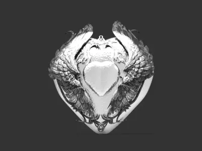 Angel Sci Fi Heart 3D model
