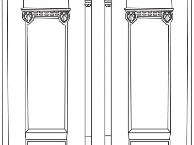 art nouveau door 3D model