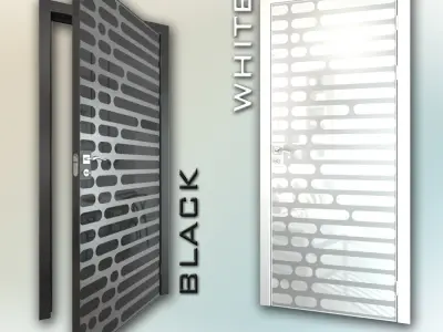 Mirrored door 01 Low-poly 3D model