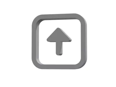 3d arrow alt square up Low-poly 3D model
