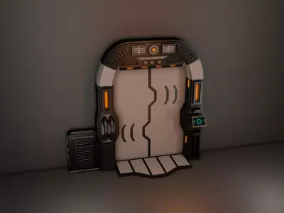 Sci Fi Door 3D model 5