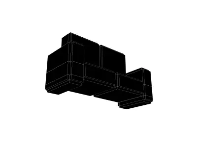 Voxel Sofa v1 003 Low-poly 3D model