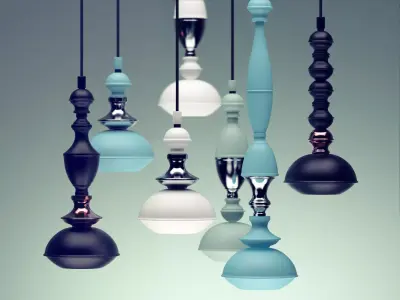 Benben pendant lamp with four 3D model