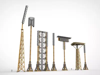 Sci fi Floodlight 11 3D model