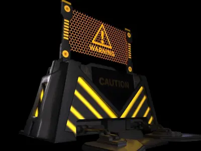 Sci-fi Firewall - Game Ready - Low Poly PBR  3D Model Low-poly 3D model