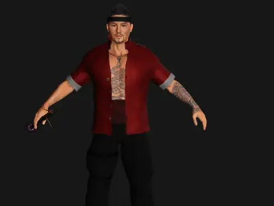 AAA 3D ASIAN FIGHTER KUNGFU MAN - REALISTIC RIG GAME CHARACTER Low-poly 3D model