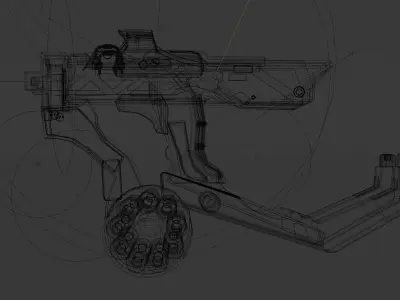 concept  gun Low-poly 3D model