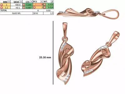 Light Weight Pendant STL OBJ FBX JCD Details 3D print model