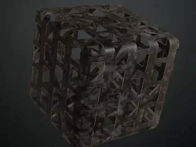 Metal Walkway Perforated Clean Frame PBR Seamless Texture