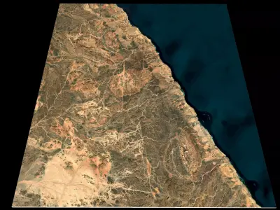 NEOM city topography Saudi Arabia - tile n25 e34 3D model