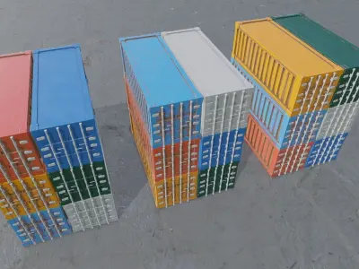 Shipping Container Low-poly 3D model