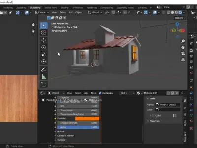 Wooden Made 3D House  in Blender Low-poly 3D model