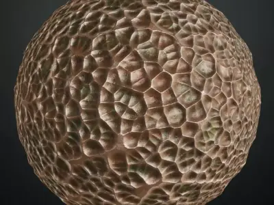 Antique Scalloped Hammered Bronze PBR Seamless Texture