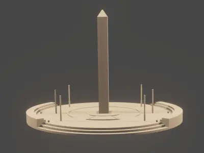 Monument obelisk with candles 3D model