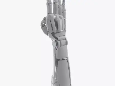 Cyborg arm 4 fingers 3D model
