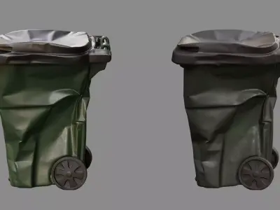 Crushed Trash Can 03 3D model