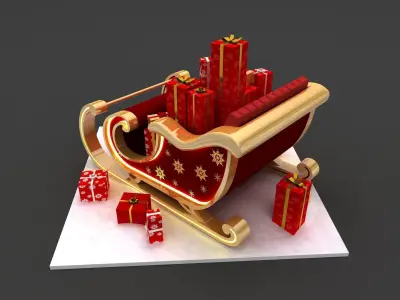 Santa Claus Sleigh 3D model